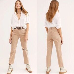 We the Gree Free People Khaki Dakota  Jeans sz 28‎